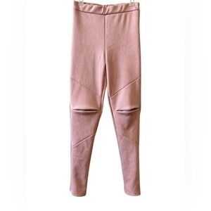 Stylish soft faux suede Pink Leggings